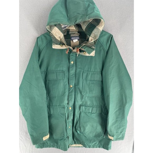 Vintage Lands End Jacket Mens Large Weatherproof Flannel Lined Winter Long Coat - Picture 5 of 12